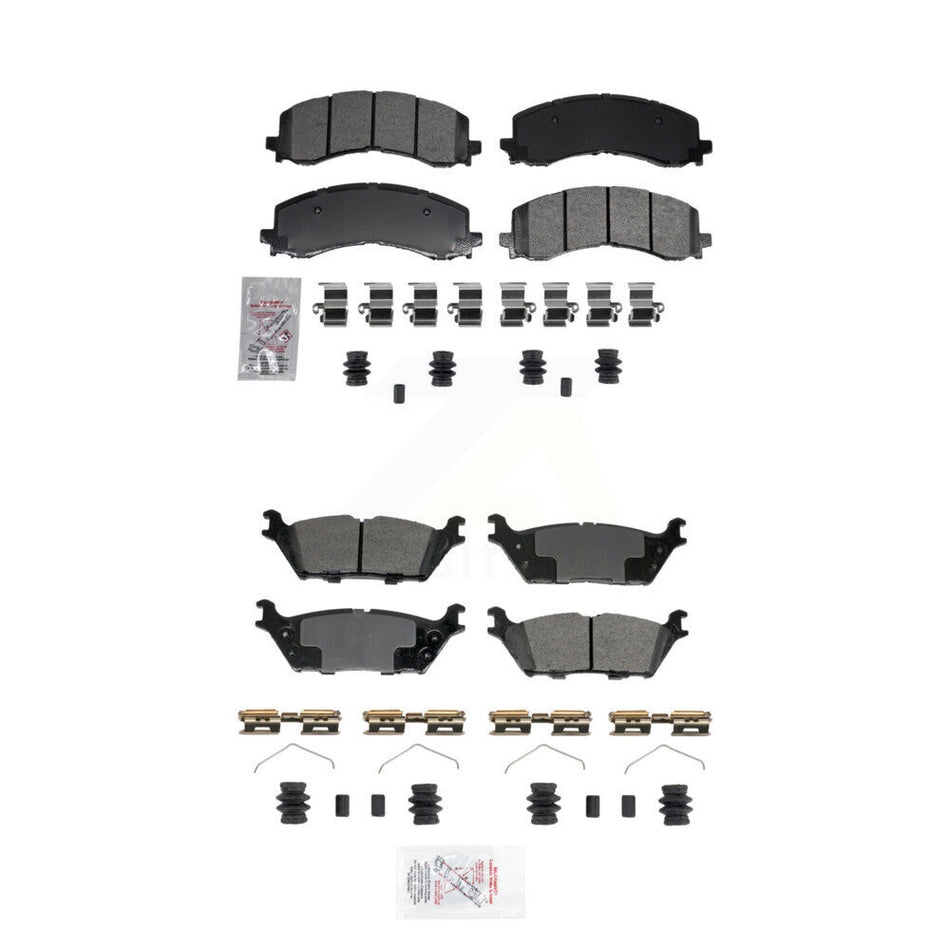 Front Rear Semi-Metallic Disc Brake Pads Kit For Ford F-150 Lightning Bronco Expedition KNF-101968