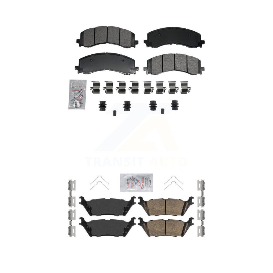 Front Semi-Metallic Rear Ceramic Disc Brake Pads Kit For Ford F-150 Lightning Bronco KNF-101969