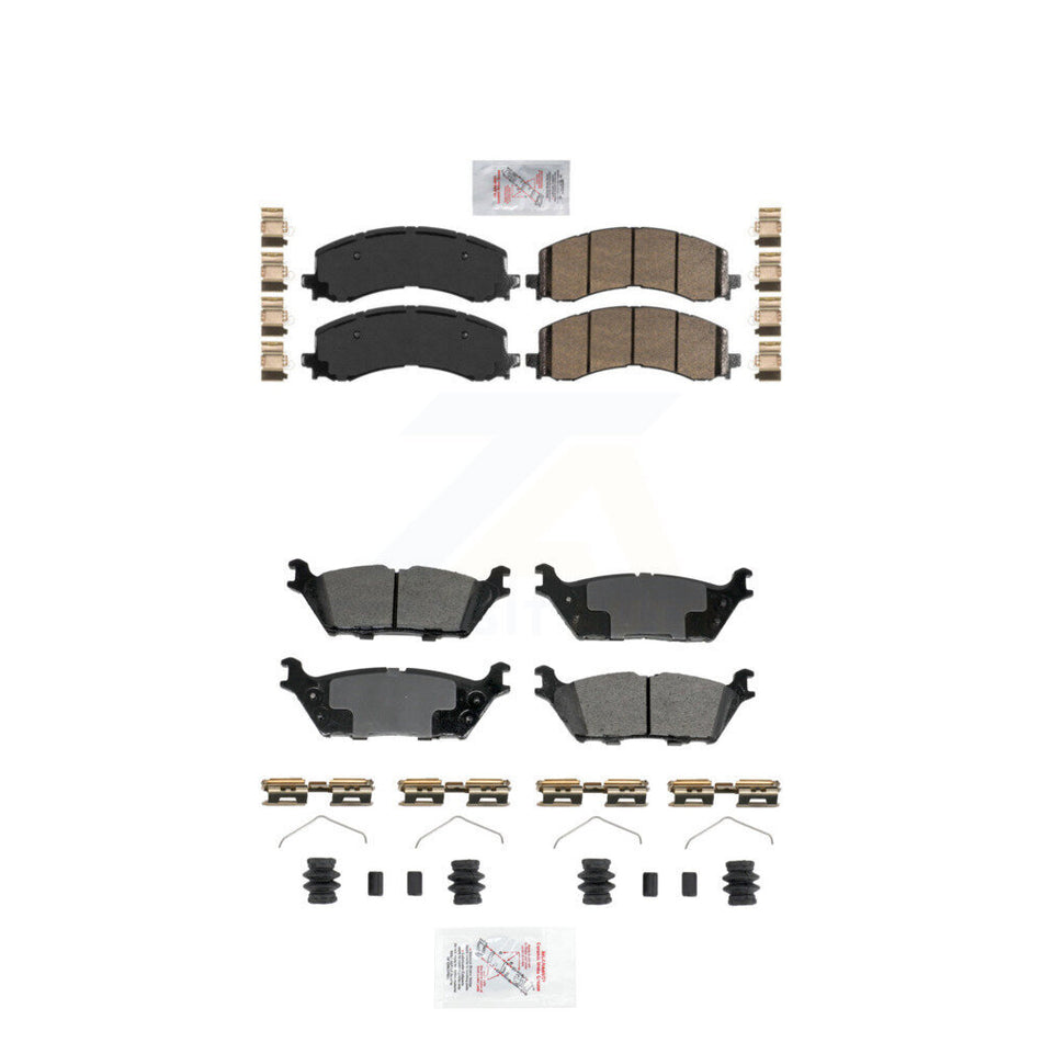Front Ceramic Rear Semi-Metallic Disc Brake Pads Kit For Ford F-150 Lightning Bronco KNF-101970