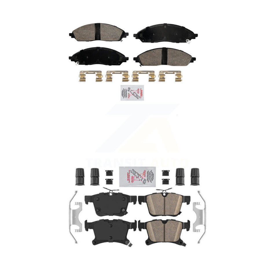 Front Rear Ceramic Disc Brake Pads Kit For 2020-2023 Chrysler Pacifica AWD KNF-102000