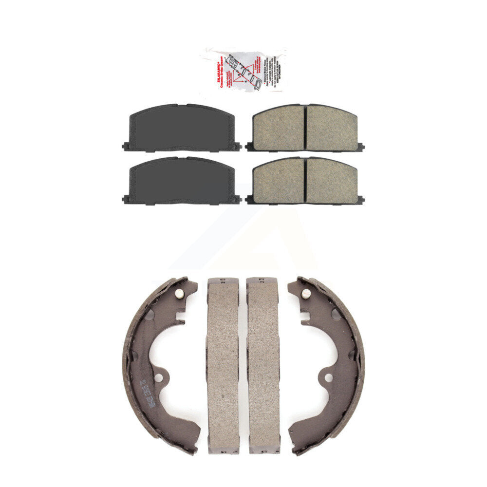 Front Ceramic Disc Brake Pads And Rear Drum Shoes Kit For Toyota Tercel Paseo KNN-100001