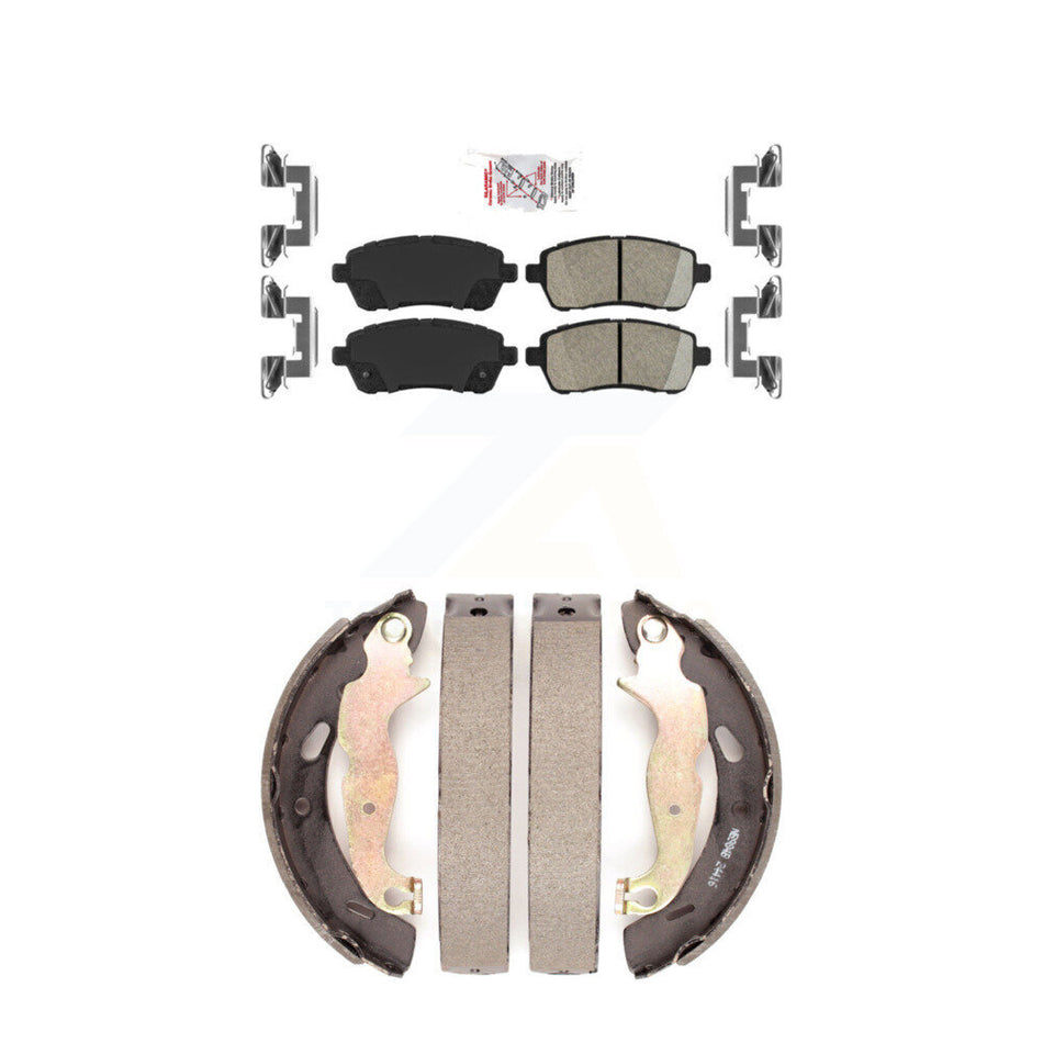 Front Ceramic Disc Brake Pads And Rear Drum Shoes Kit For Ford Fiesta KNN-100024