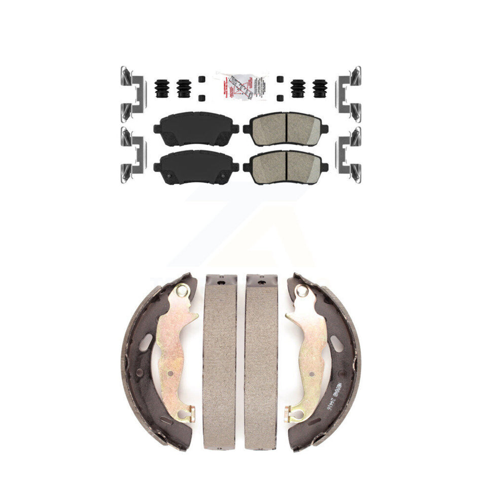 Front Ceramic Disc Brake Pads And Rear Drum Shoes Kit For Ford Fiesta KNN-100025