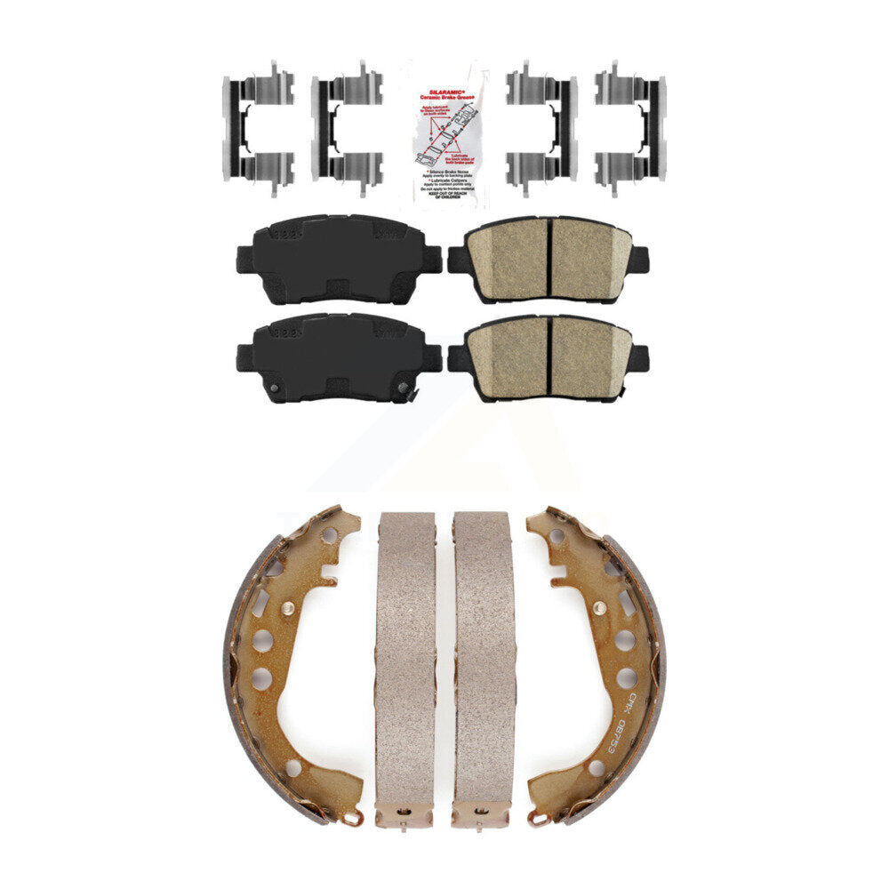 Front Ceramic Disc Brake Pads And Rear Drum Shoes Kit For Toyota Prius Celica Scion xB xA KNN-100041