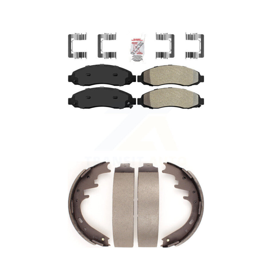 Front Semi-Metallic Disc Brake Pads And Rear Drum Shoes Kit For Dodge Dakota KNN-100046