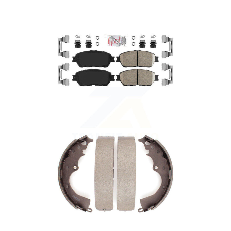 Front Ceramic Disc Brake Pads And Rear Drum Shoes Kit For Toyota Tacoma With 5 Lug Wheels KNN-100051
