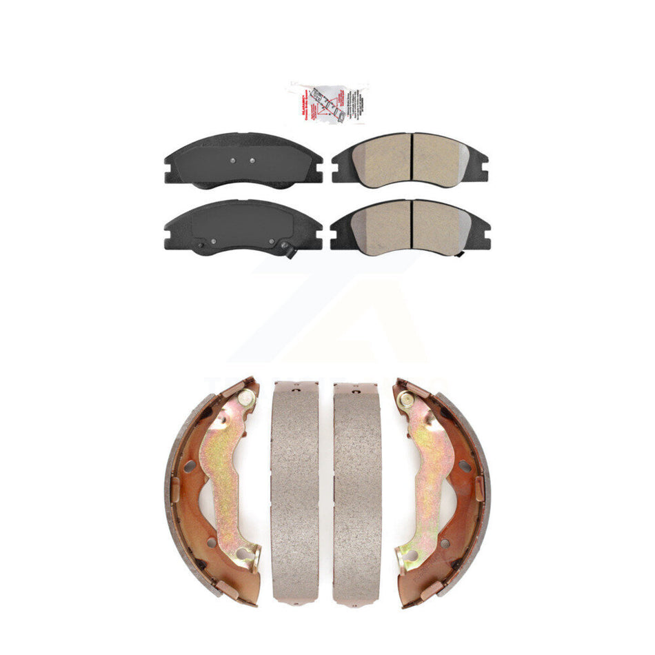 Front Semi-Metallic Disc Brake Pads And Rear Drum Shoes Kit For 2007-2009 Kia Spectra KNN-100054
