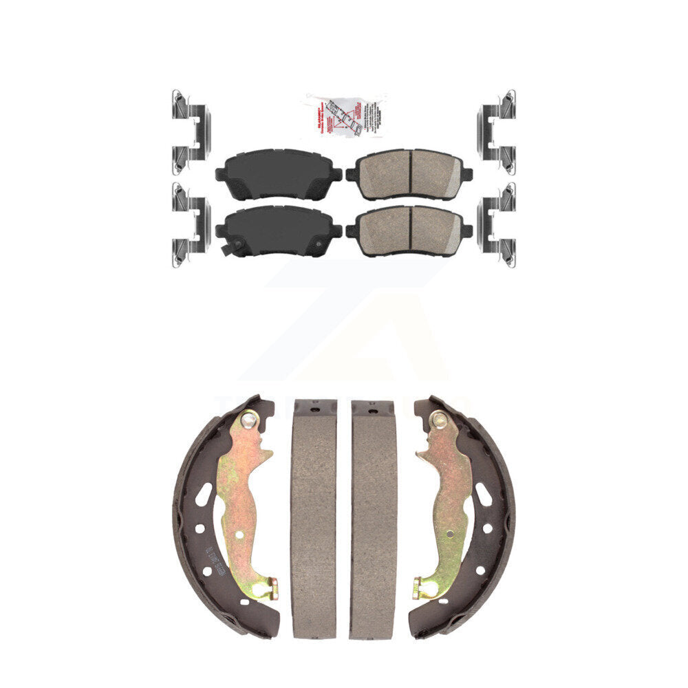 Front Ceramic Disc Brake Pads And Rear Drum Shoes Kit For 2011-2014 Mazda 2 KNN-100057