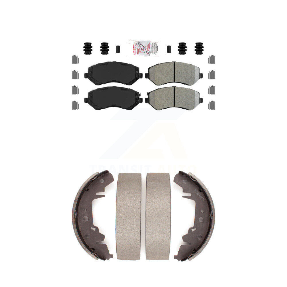 Front Semi-Metallic Disc Brake Pads And Rear Drum Shoes Kit For Dodge Caravan Grand Town KNN-100060