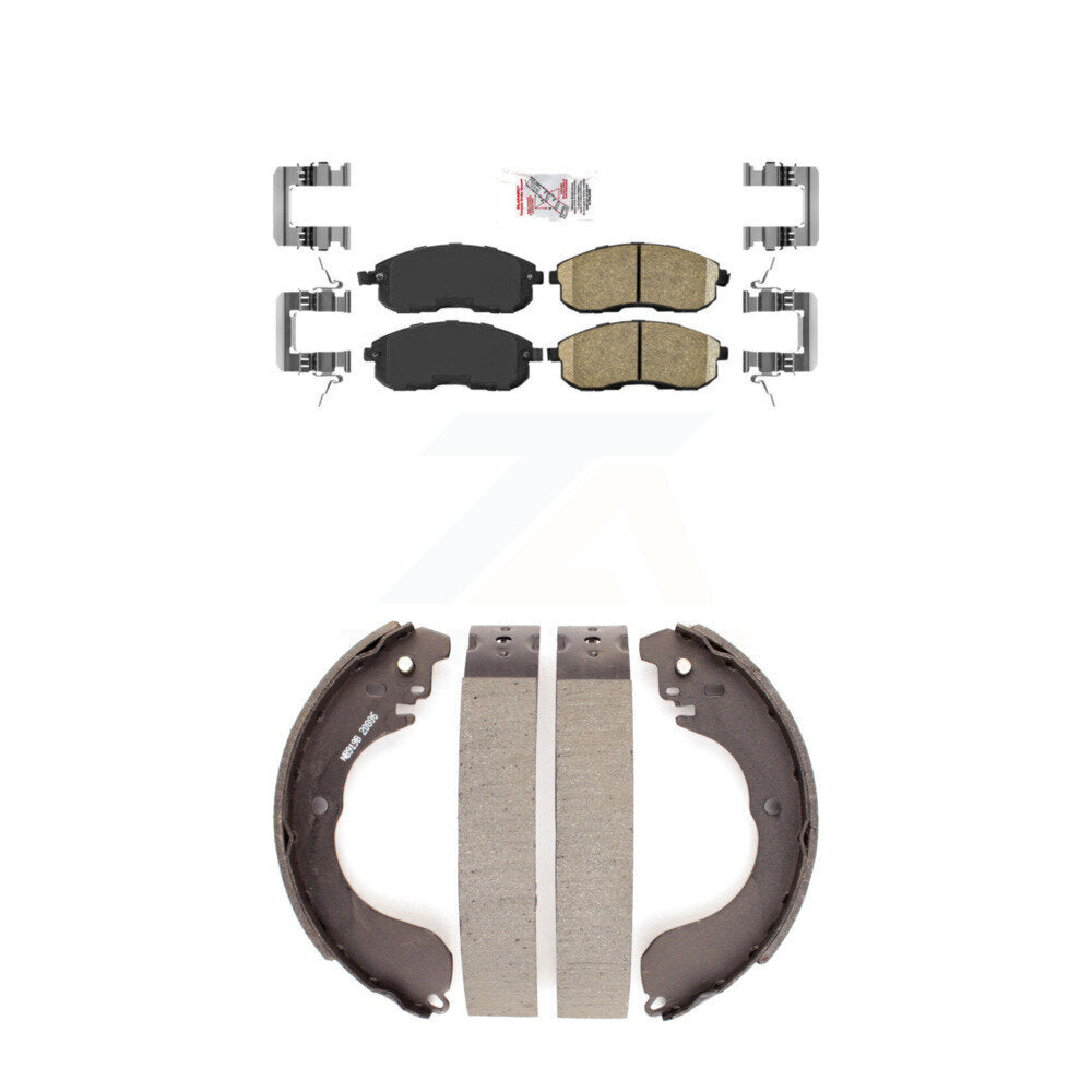 Front Ceramic Disc Brake Pads And Rear Drum Shoes Kit For Nissan Sentra Cube KNN-100073