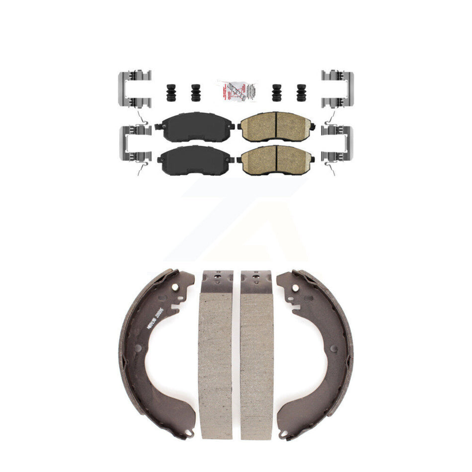 Front Ceramic Disc Brake Pads And Rear Drum Shoes Kit For Nissan Sentra Cube KNN-100074