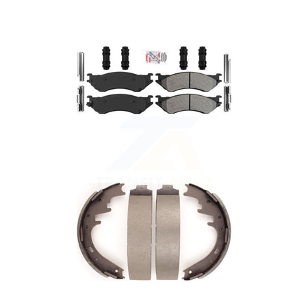 Front Semi-Metallic Disc Brake Pads And Rear Drum Shoes Kit For Ford F-150 Dodge Ram 1500 KNN-100075