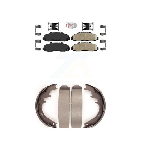 Front Ceramic Disc Brake Pads And Rear Drum Shoes Kit For Ford F-150 KNN-100077