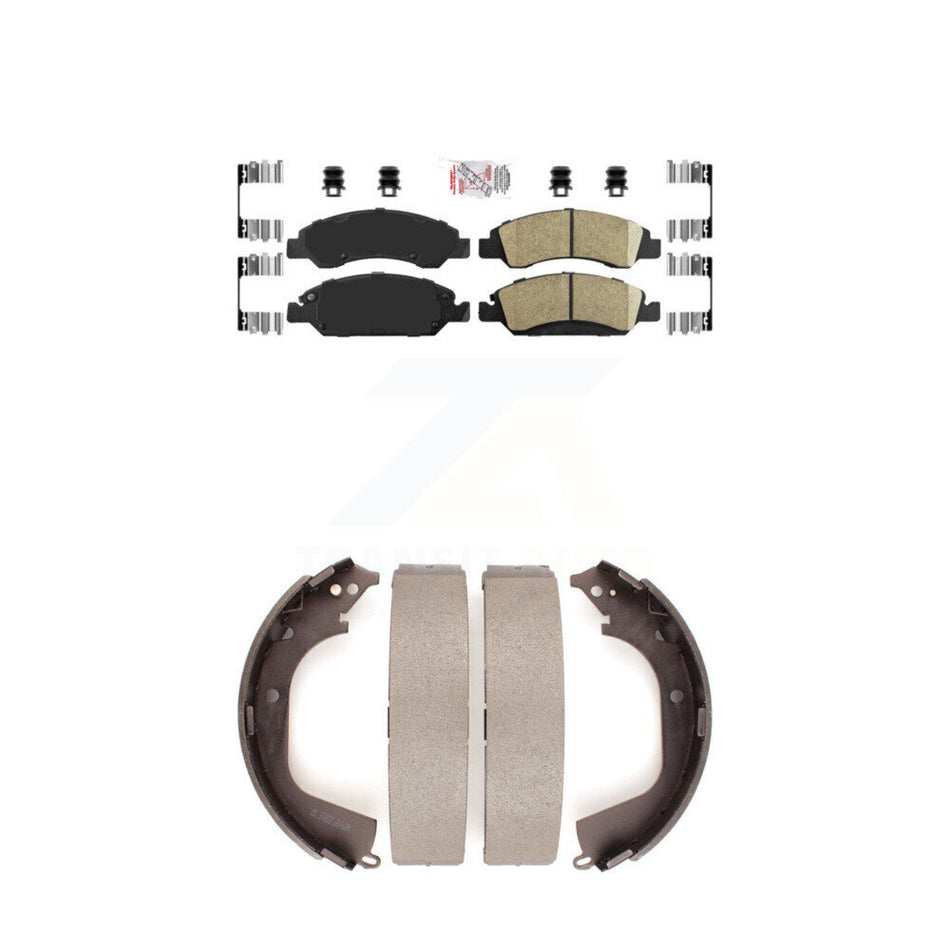 Front Ceramic Disc Brake Pads And Rear Drum Shoes Kit For GMC Sierra 1500 Chevrolet KNN-100078