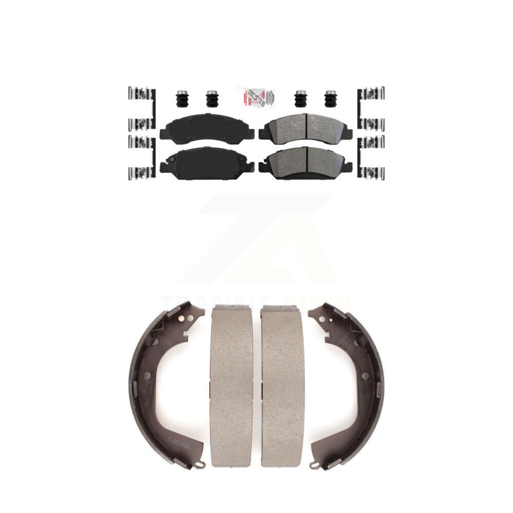 Front Semi-Metallic Disc Brake Pads And Rear Drum Shoes Kit For GMC Sierra 1500 Chevrolet KNN-100080