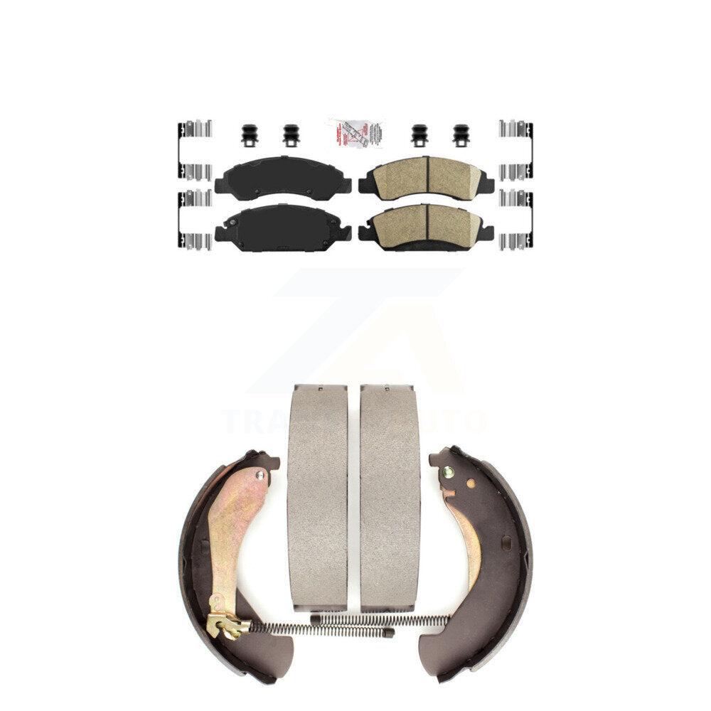 Front Ceramic Disc Brake Pads And Rear Drum Shoes Kit For Chevrolet GMC Silverado 1500 KNN-100081