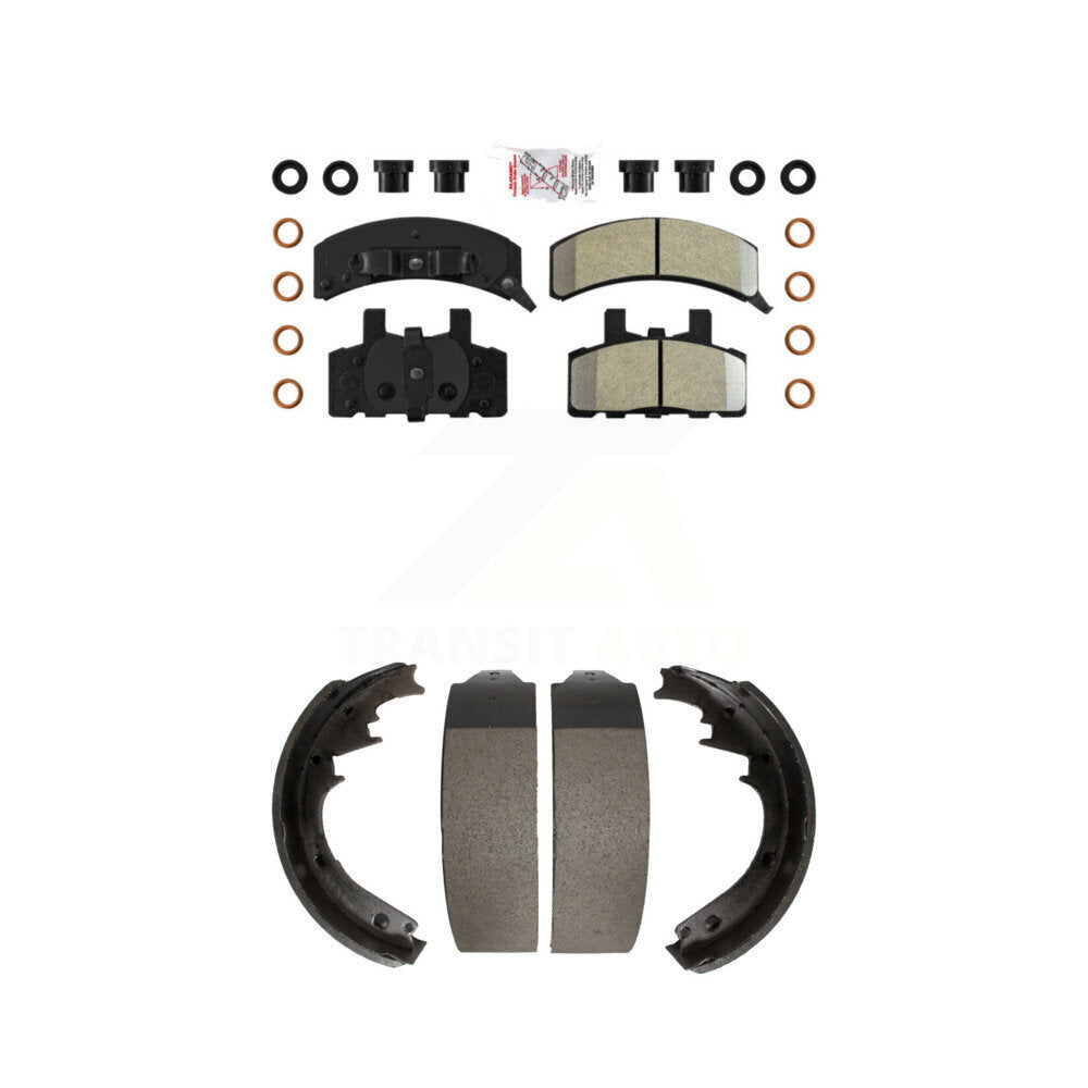 Front Semi-Metallic Disc Brake Pads And Rear Drum Shoes Kit For Chevrolet GMC K1500 C1500 KNN-100088