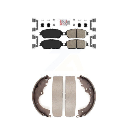 Front Ceramic Disc Brake Pads And Rear Drum Shoes Kit For 2004-2010 Toyota Sienna KNN-100091