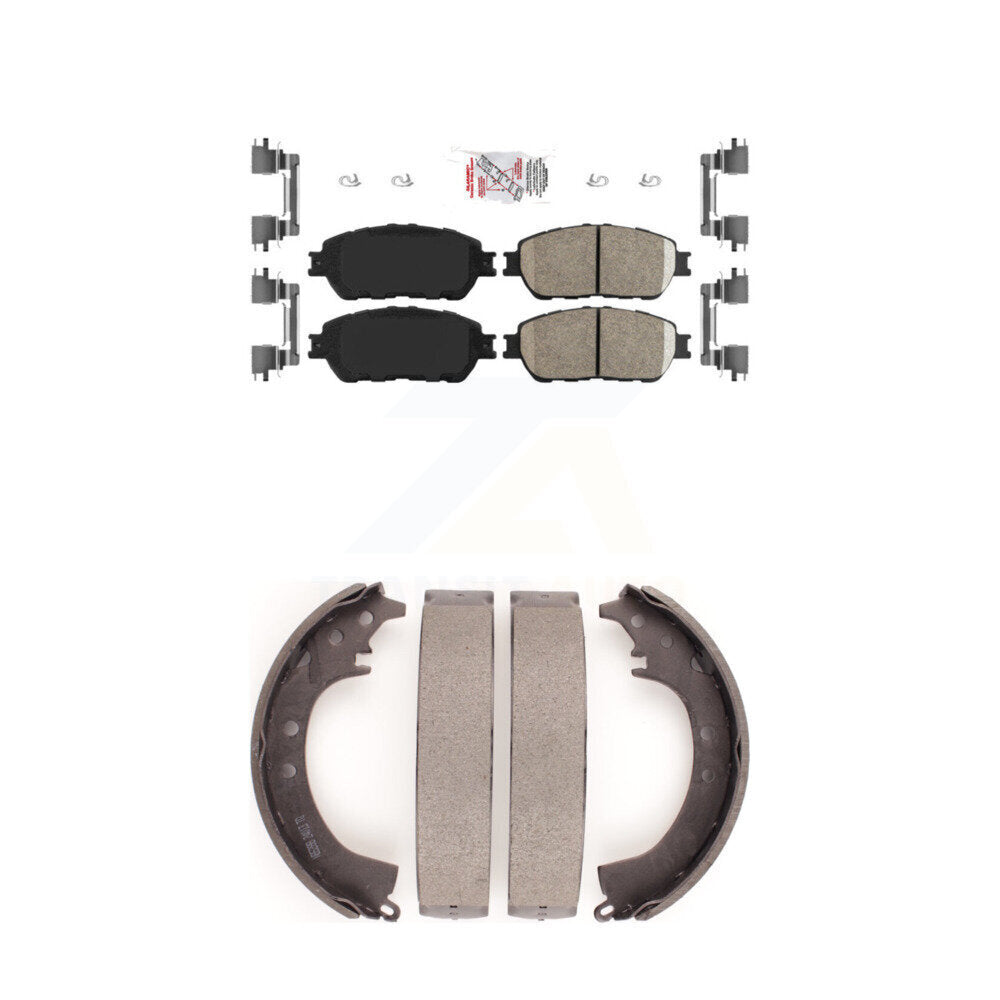 Front Ceramic Disc Brake Pads And Rear Drum Shoes Kit For 2005-2006 Toyota Camry SE/XLE KNN-100092