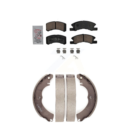 Front Ceramic Disc Brake Pads And Rear Drum Shoes Kit For 2017-2023 Mitsubishi Mirage G4 KNN-100113