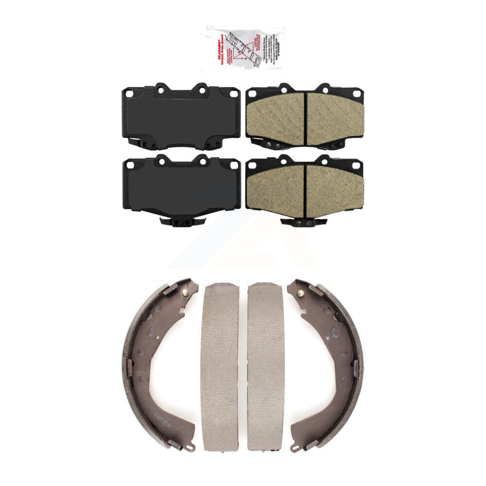 Front Ceramic Disc Brake Pads And Rear Drum Shoes Kit For 2001-2002 Toyota 4Runner KNN-100119
