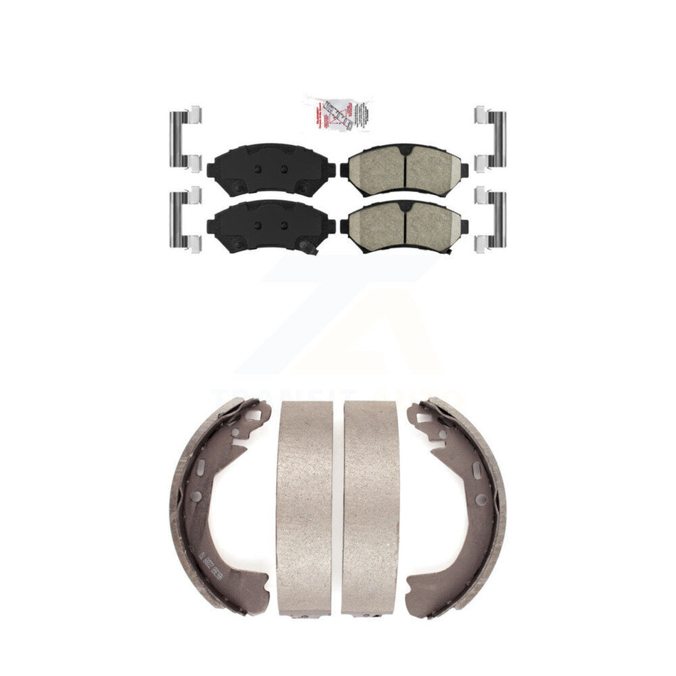 Front Ceramic Disc Brake Pads And Rear Drum Shoes Kit For Pontiac Montana Buick Century KNN-100163