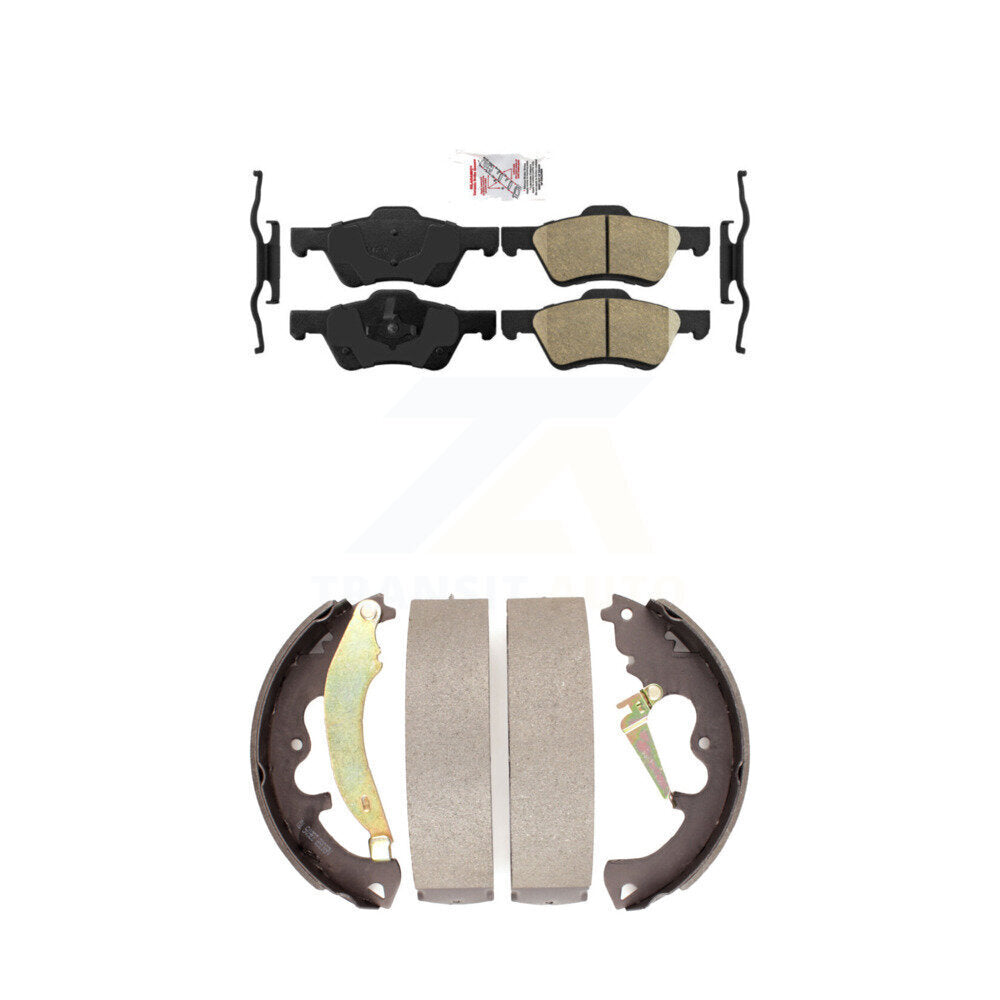 Front Ceramic Disc Brake Pads And Rear Drum Shoes Kit For Ford Escape Mercury Mariner KNN-100166