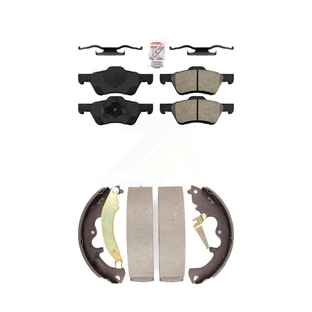 Front Semi-Metallic Disc Brake Pads And Rear Drum Shoes Kit For Ford Escape Mazda Tribute KNN-100167