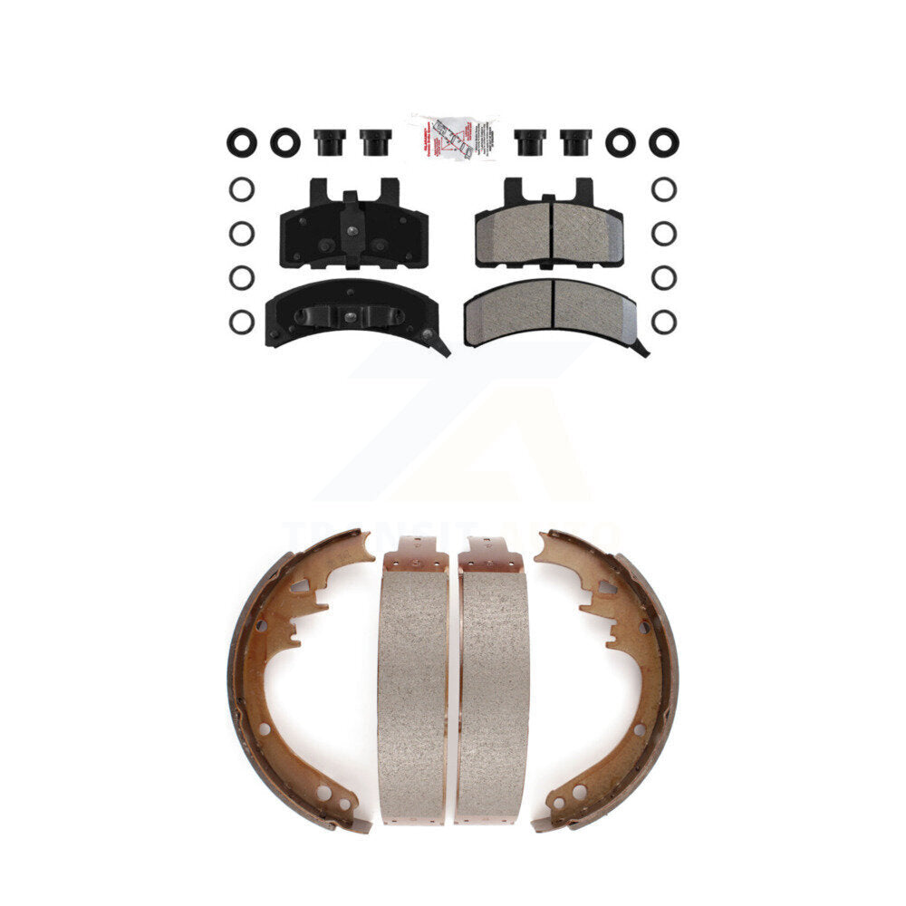 Front Semi-Metallic Disc Brake Pads And Rear Drum Shoes Kit For Dodge Ram 1500 Cadillac KNN-100177