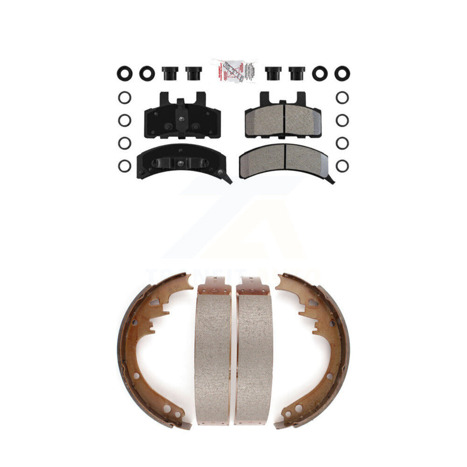 Front Semi-Metallic Disc Brake Pads And Rear Drum Shoes Kit For Dodge Ram 1500 Cadillac KNN-100177