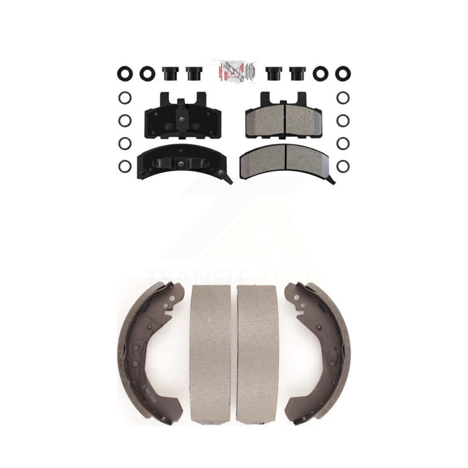 Front Semi-Metallic Disc Brake Pads And Rear Drum Shoes Kit For Chevrolet K1500 GMC C1500 KNN-100179