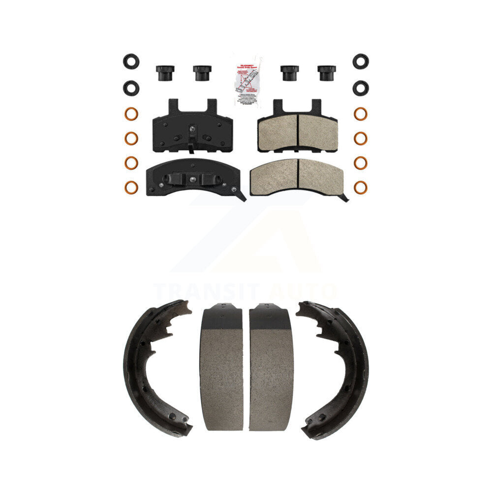 Front Semi-Metallic Disc Brake Pads And Rear Drum Shoes Kit For Chevrolet Tahoe GMC K1500 KNN-100185