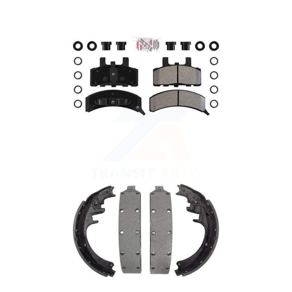Front Semi-Metallic Disc Brake Pads And Rear Drum Shoes Kit For Chevrolet K1500 Suburban KNN-100189
