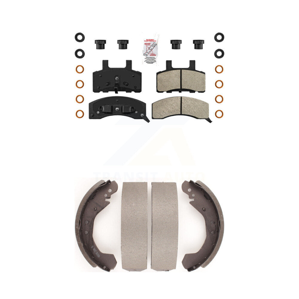 Front Semi-Metallic Disc Brake Pads And Rear Drum Shoes Kit For Chevrolet Tahoe GMC Yukon KNN-100190