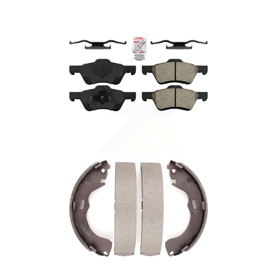 Front Semi-Metallic Disc Brake Pads And Rear Drum Shoes Kit For Ford Escape Mazda Tribute KNN-100192