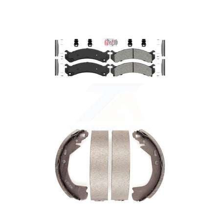 Front Semi-Metallic Disc Brake Pads And Rear Drum Shoes Kit For Cadillac DeVille KNN-100195