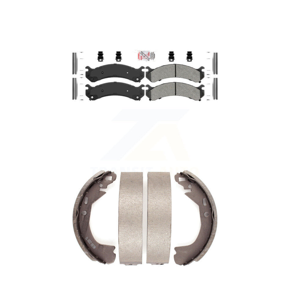 Front Semi-Metallic Disc Brake Pads And Rear Drum Shoes Kit For Cadillac DeVille KNN-100195