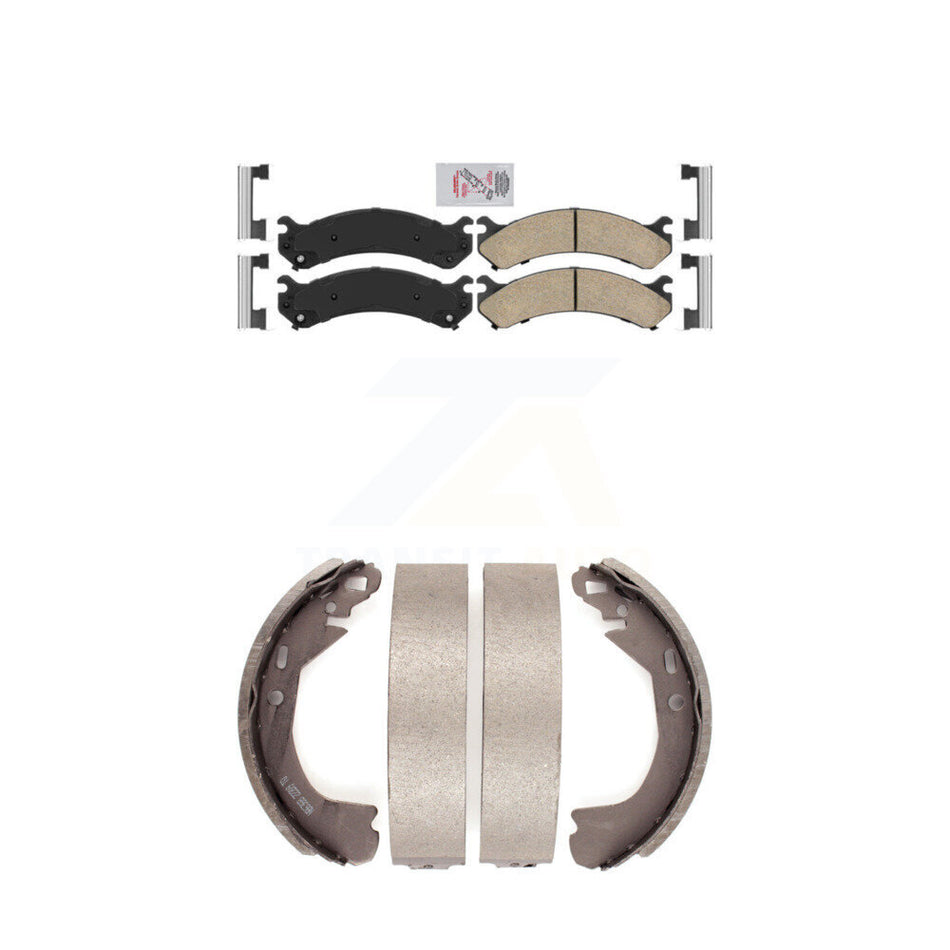 Front Ceramic Disc Brake Pads And Rear Drum Shoes Kit For Cadillac DeVille KNN-100196