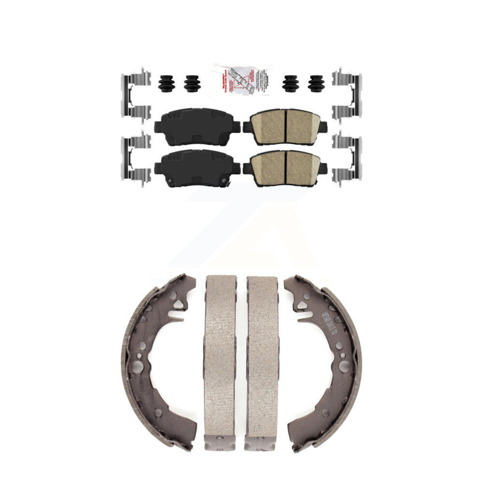 Front Ceramic Disc Brake Pads And Rear Drum Shoes Kit For 2001-2005 Toyota Echo KNN-100197