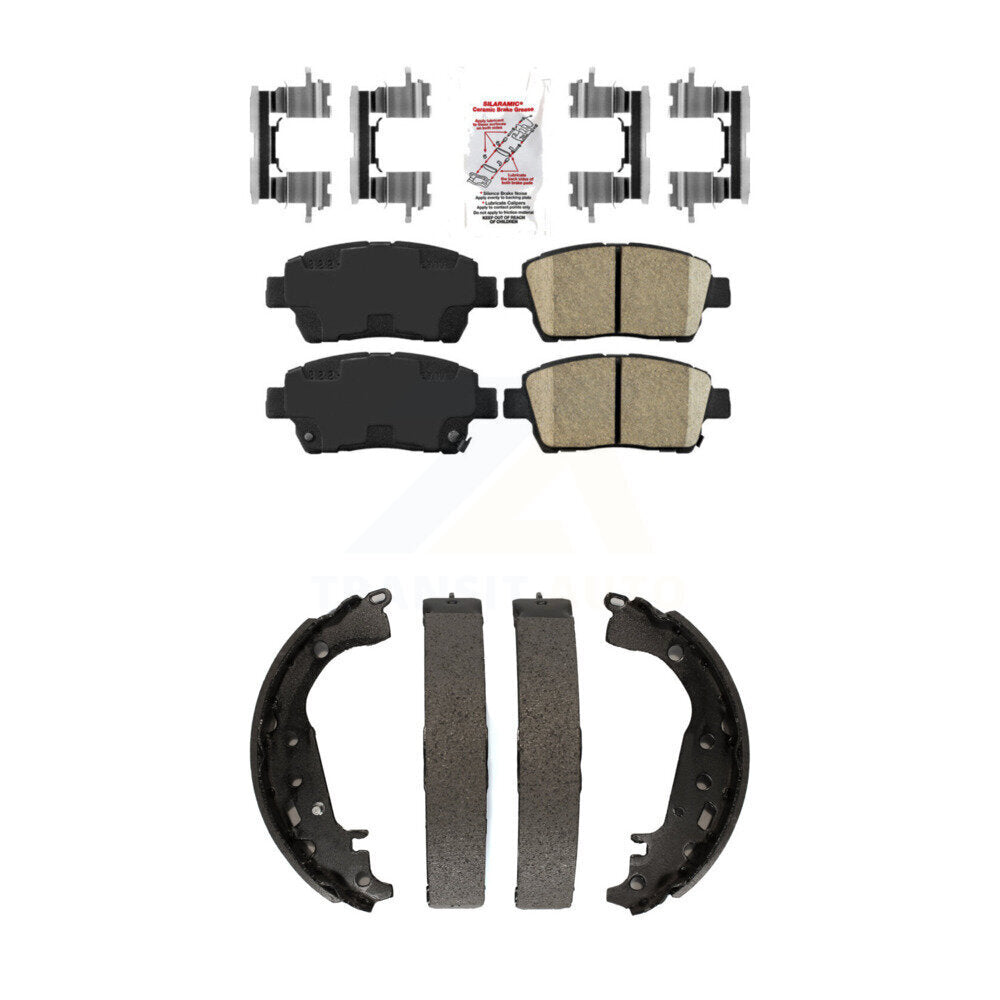 Front Ceramic Disc Brake Pads And Rear Drum Shoes Kit For 2009 Toyota Prius KNN-100200