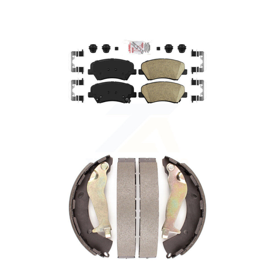 Front Ceramic Disc Brake Pads And Rear Drum Shoes Kit For Hyundai Accent Kia Rio KNN-100206