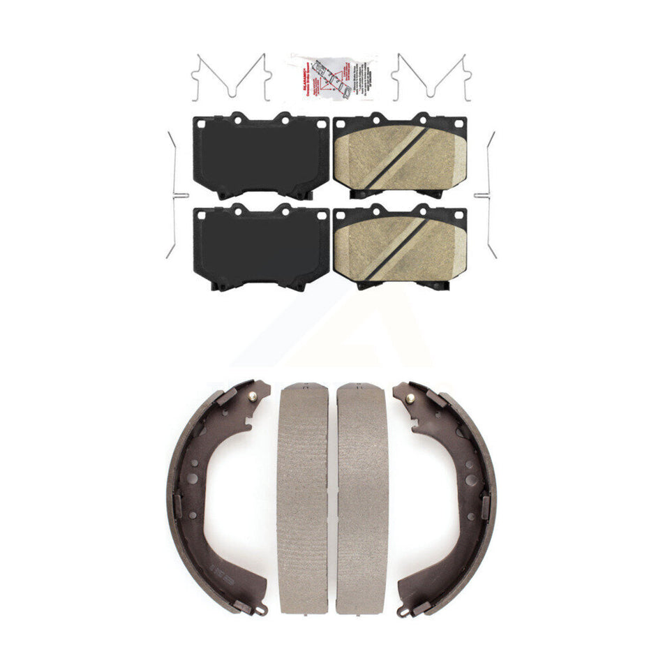 Front Ceramic Disc Brake Pads And Rear Drum Shoes Kit For Toyota Tundra KNN-100209