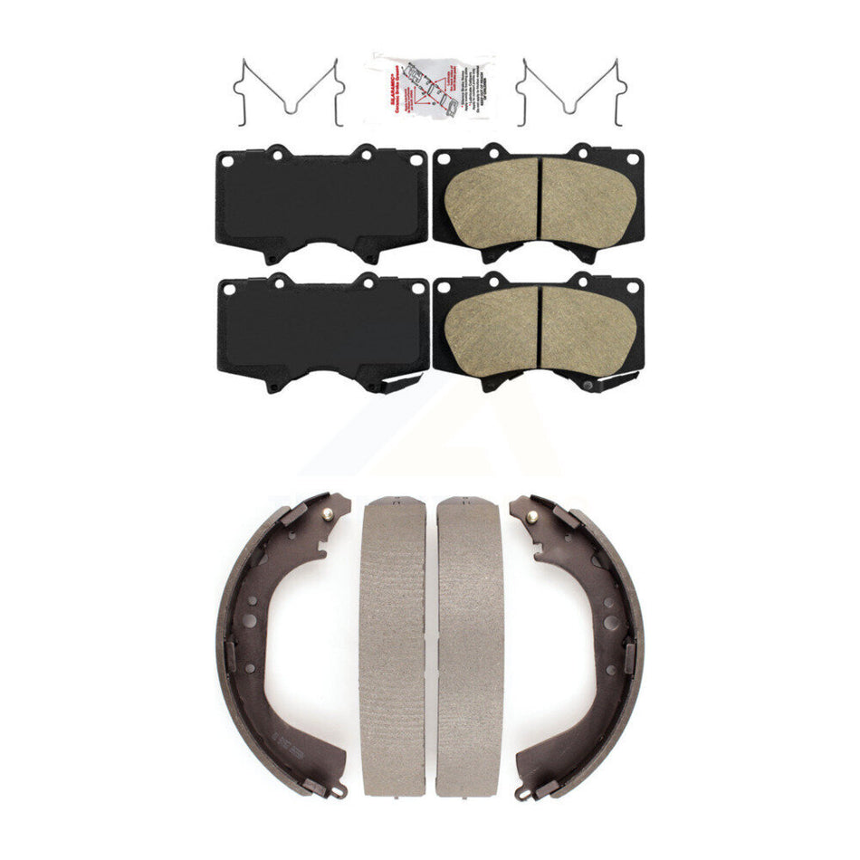 Front Ceramic Disc Brake Pads And Rear Drum Shoes Kit For Toyota Tundra KNN-100210