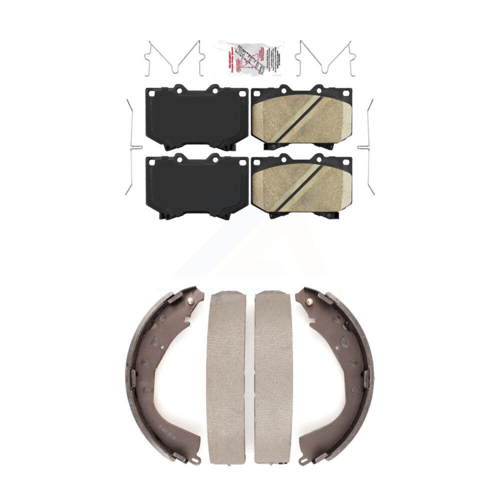 Front Ceramic Disc Brake Pads And Rear Drum Shoes Kit For Toyota Tundra KNN-100212