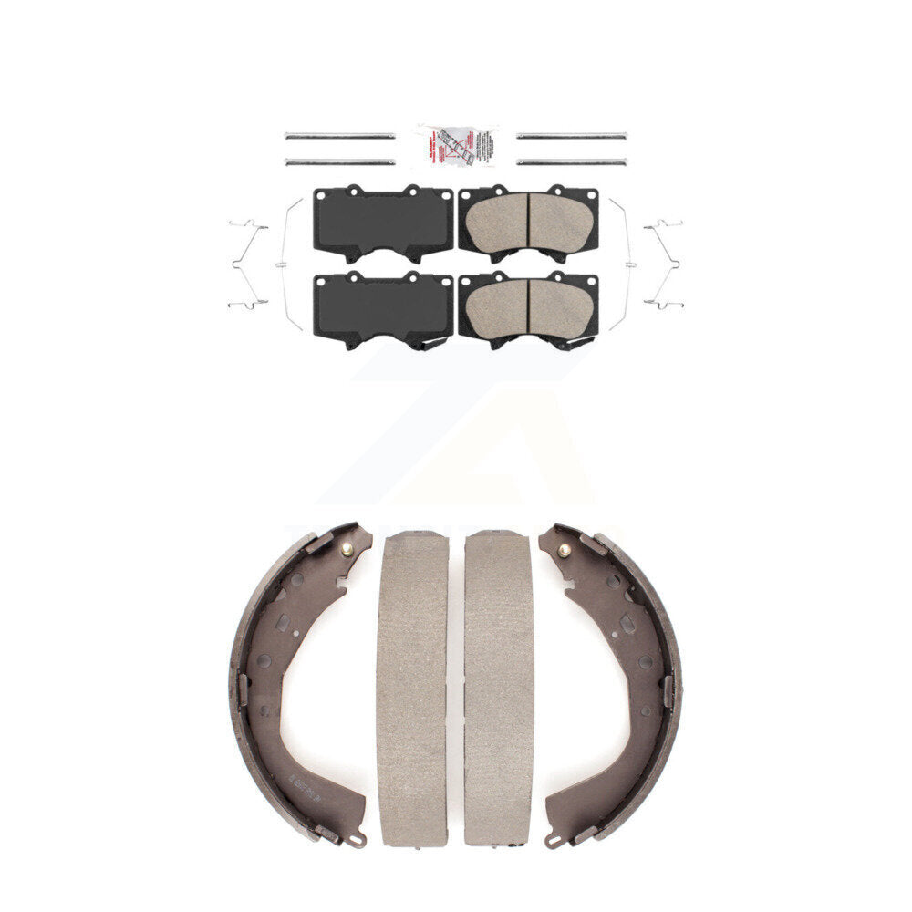 Front Ceramic Disc Brake Pads And Rear Drum Shoes Kit For Toyota Tundra KNN-100214