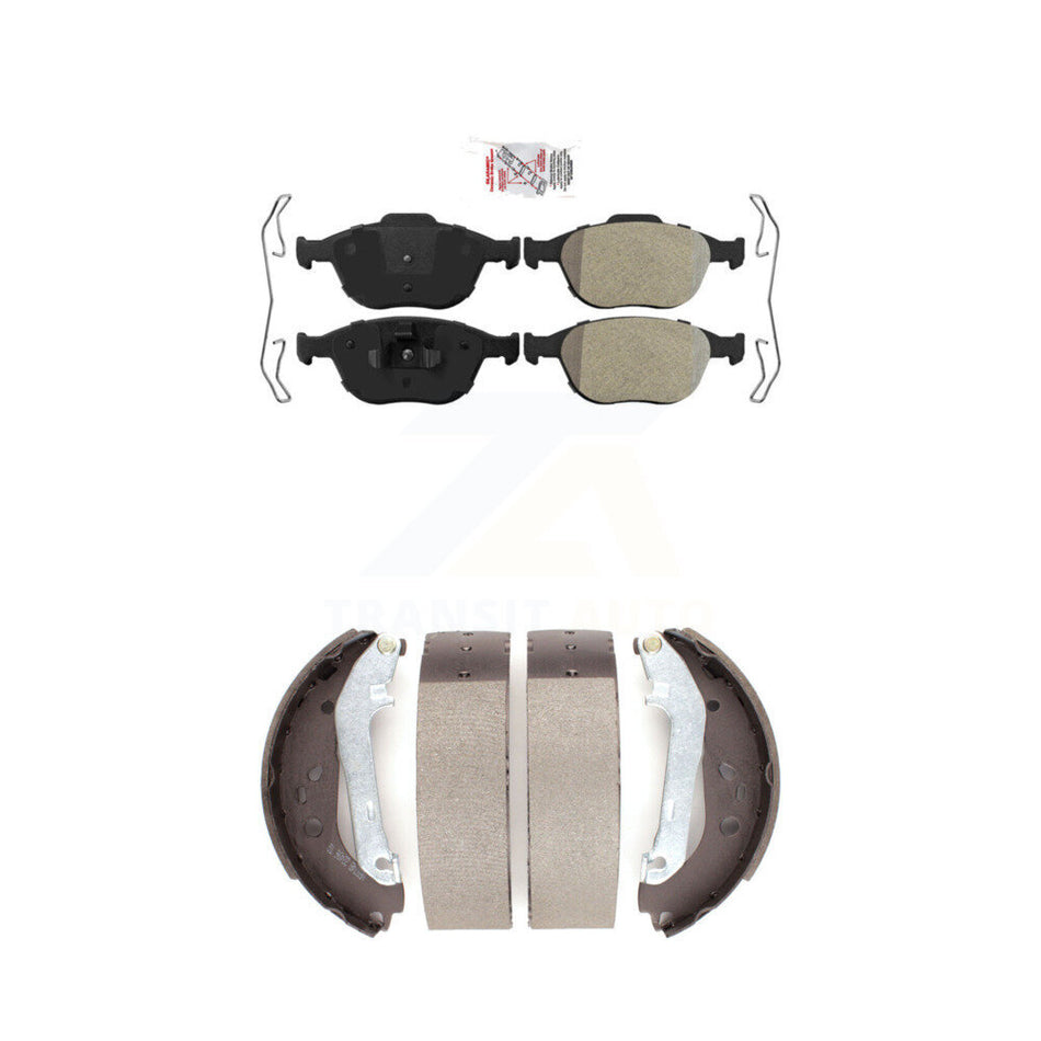 Front Semi-Metallic Disc Brake Pads And Rear Drum Shoes Kit For Ford Transit Connect KNN-100215