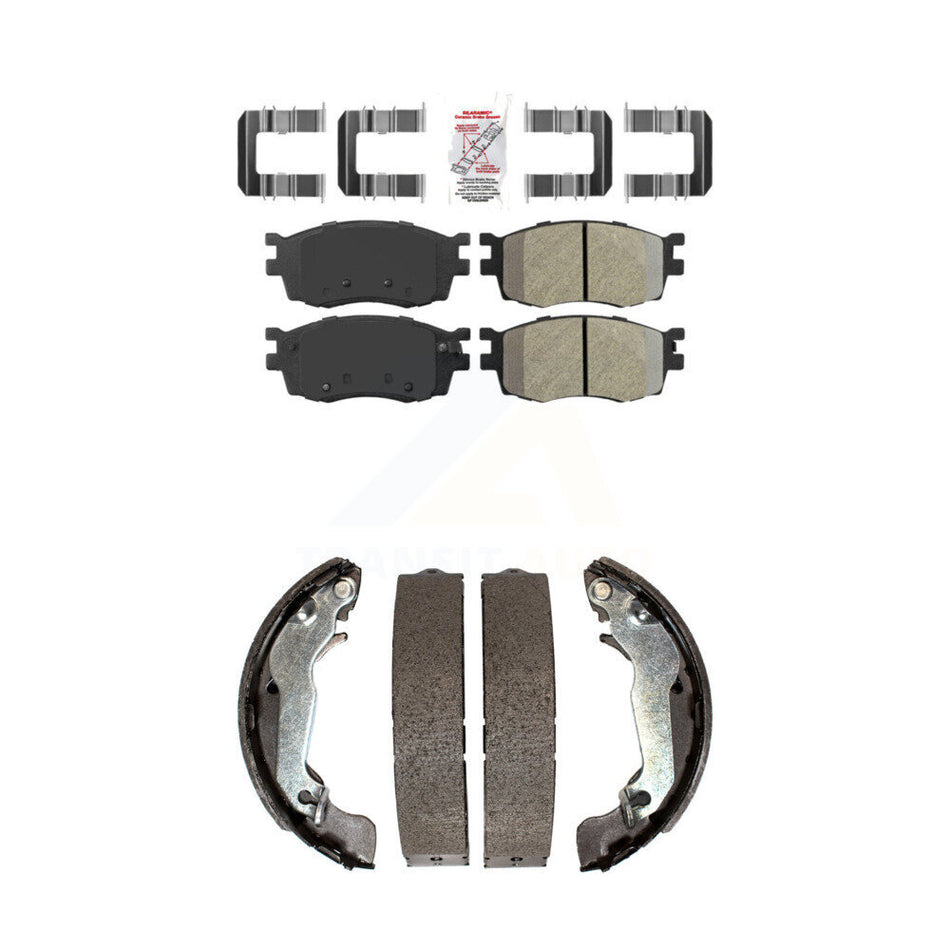 Front Semi-Metallic Disc Brake Pads And Rear Drum Shoes Kit For Hyundai Accent KNN-100220
