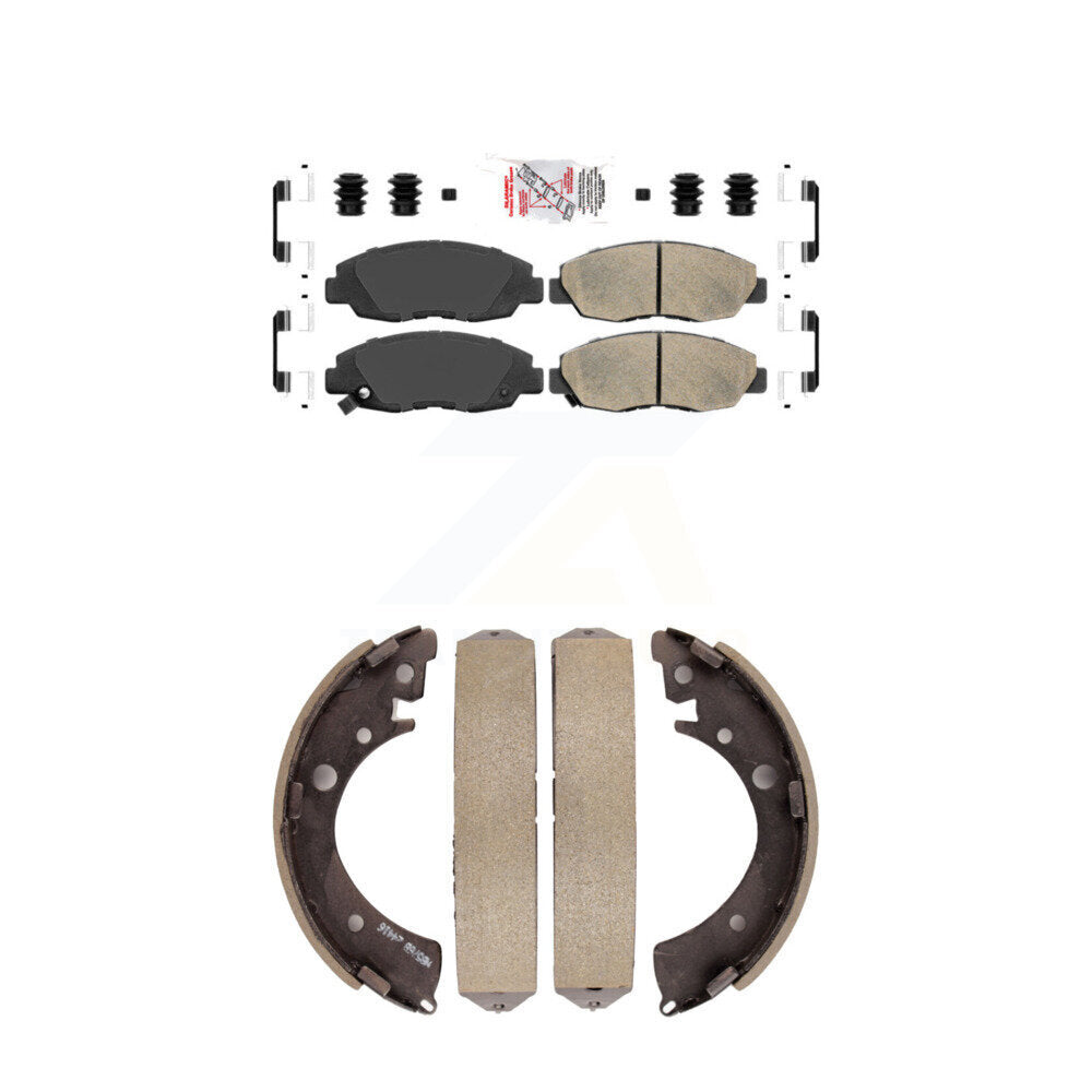 Front Ceramic Disc Brake Pads And Rear Drum Shoes Kit For Honda Civic Acura EL KNN-100222