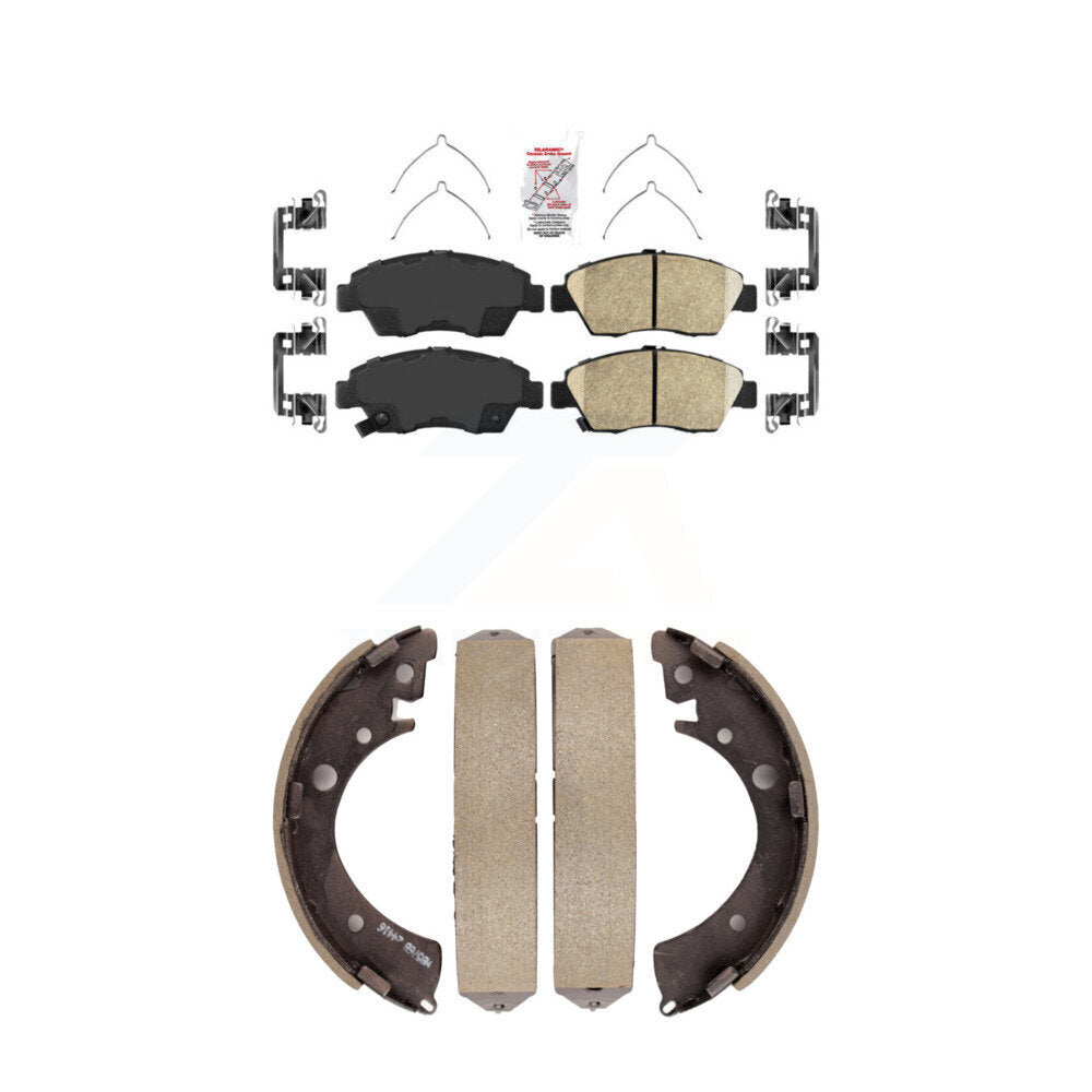 Front Ceramic Disc Brake Pads And Rear Drum Shoes Kit For Honda Civic Fit KNN-100223