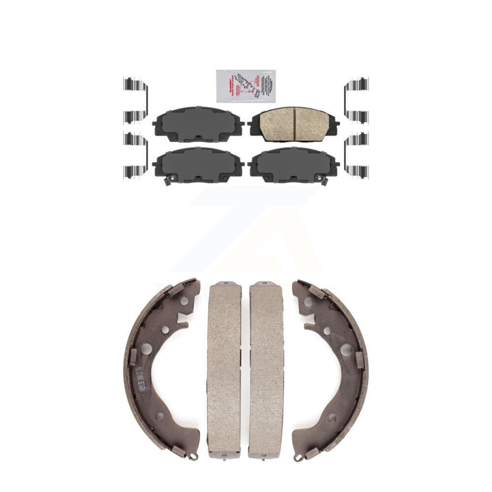 Front Ceramic Disc Brake Pads And Rear Drum Shoes Kit For 2011 Honda Civic Si KNN-100229